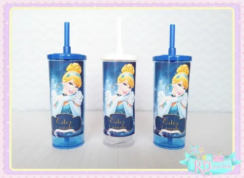 Copo Long Drink com Tampa Cinderela