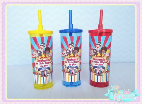 Copo Long Drink com Tampa Circo do Bita