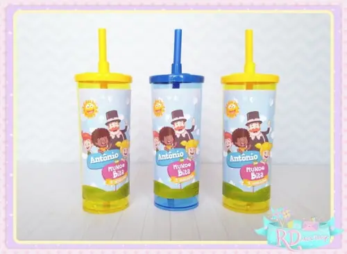 Copo Long Drink com Tampa Mundo Bita