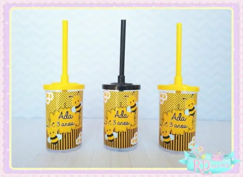 Copo Short Drink com Tampa Abelhinha