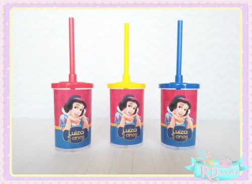 Copo Short Drink com Tampa Branca de Neve