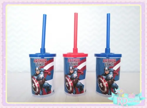Copo Short Drink com Tampa Capitão América
