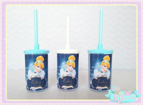 Copo Short Drink com Tampa Cinderela