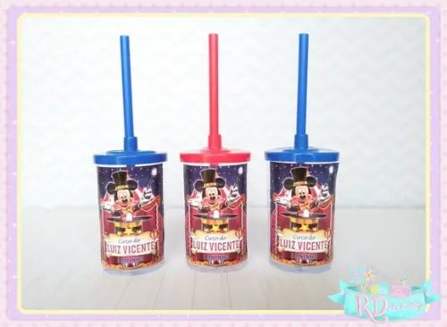 Copo Short Drink com Tampa Circo do Mickey
