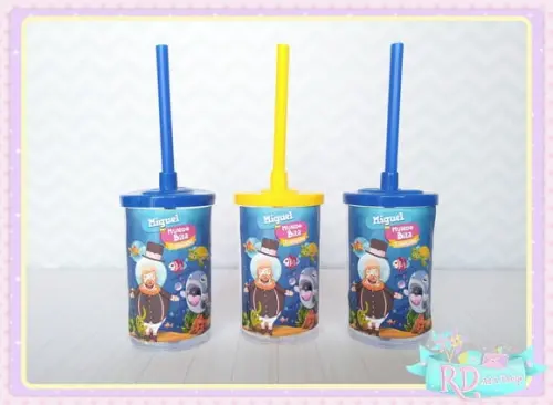 Copo Short Drink com Tampa Fundo do Mar Bita