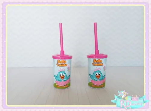 Copo Short Drink Com Tampa Galinha Pintadinha