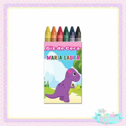 Giz de Cera Dinossauro Rosa Cute