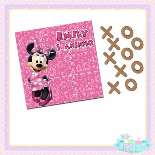 Jogo da Velha Minnie Rosa