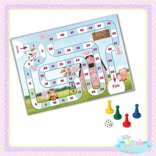 Jogo de Tabuleiro Fazendinha Rosa