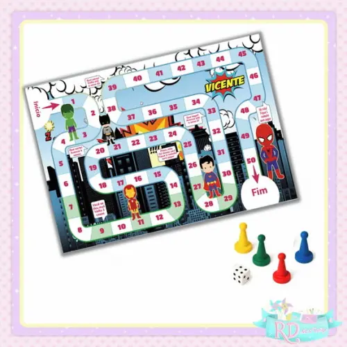 Jogo de Tabuleiro Super Herois Cute