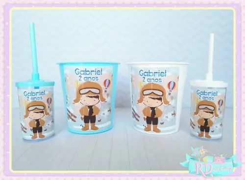 Kit Baldinho e Copo Short Drink Aviador