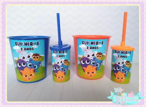 Kit Baldinho e Copo Short Drink Bolofofos