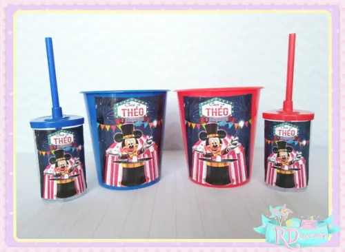 Kit Baldinho e Copo Short Drink Circo do Mickey