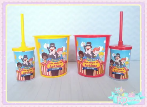 Kit Baldinho e Copo Short Drink Circo do Bita