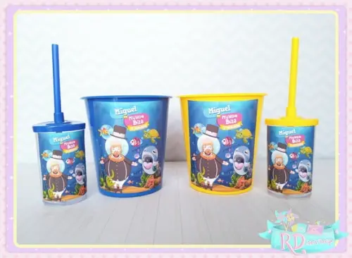 Kit Baldinho e Copo Short Drink Fundo do Mar Bita