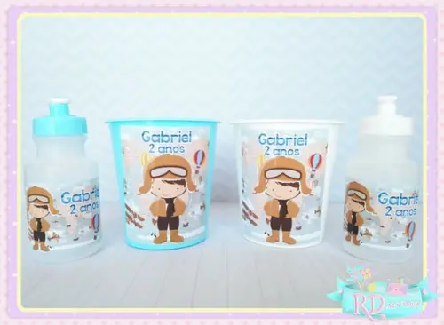 Kit Baldinho e Squeeze Aviador