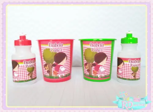 Kit Baldinho e Squeeze Chapeuzinho Vermelho