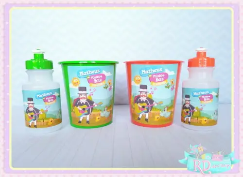 Kit Baldinho e Squeeze Fazendinha do Bita