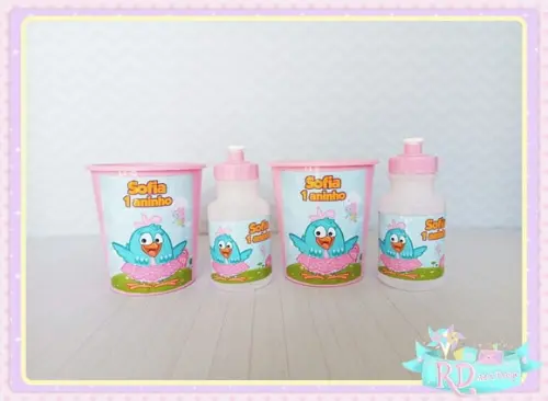 Kit Baldinho E Squeeze Galinha Pintadinha