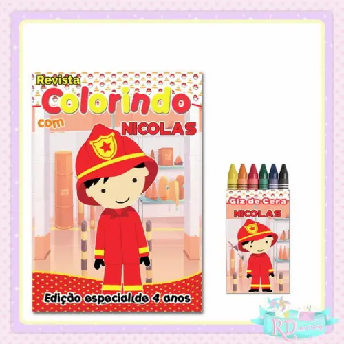 Kit Colorir Bombeiro