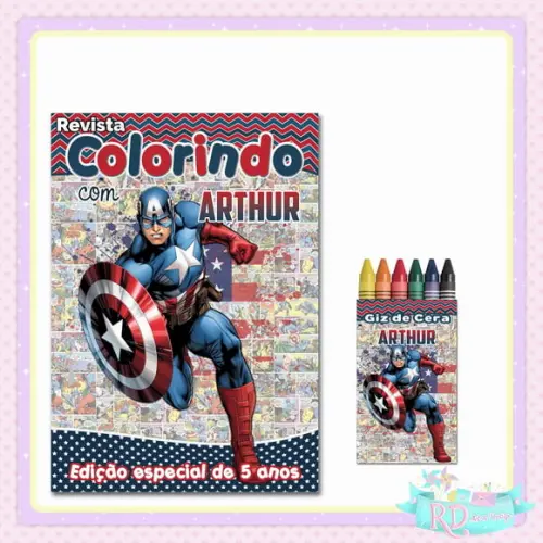 Kit Colorir Capitão América