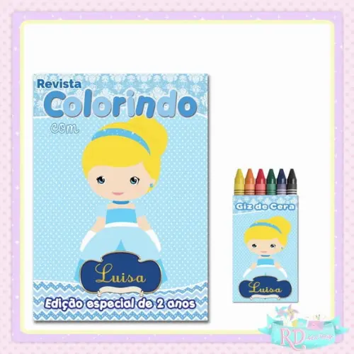 Kit Colorir Cinderela Cute