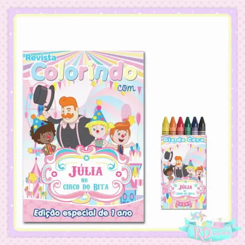 Kit Colorir Circo do Bita Rosa