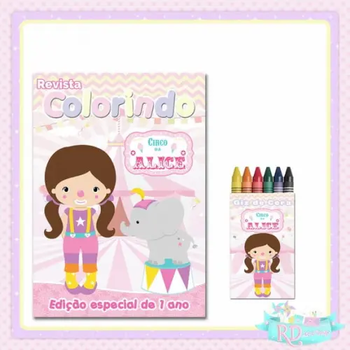 Kit Colorir Circo Rosa