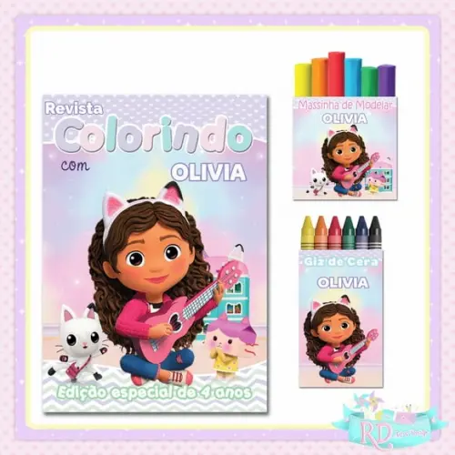 Kit Colorir com Massinha a Casa Mágica da Gabby