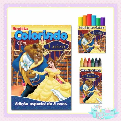 Kit Colorir com Massinha A Bela e a Fera