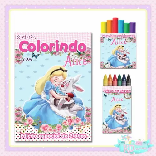 Kit Colorir com Massinha Alice no País das Maravilhas