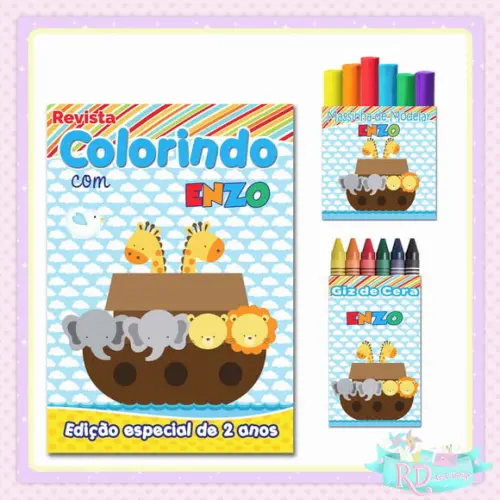 Kit Colorir com Massinha Arca de Noé