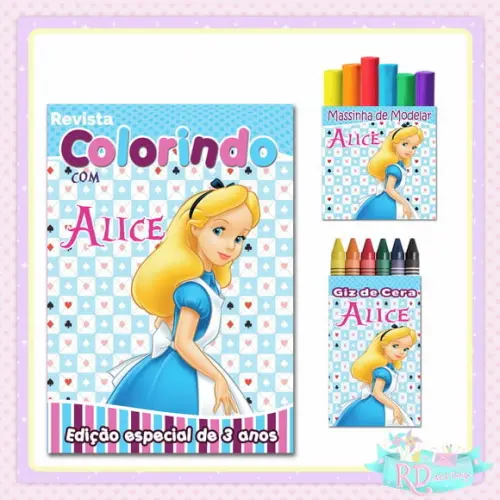 Kit Colorir com Massinha Alice no País das Maravilhas