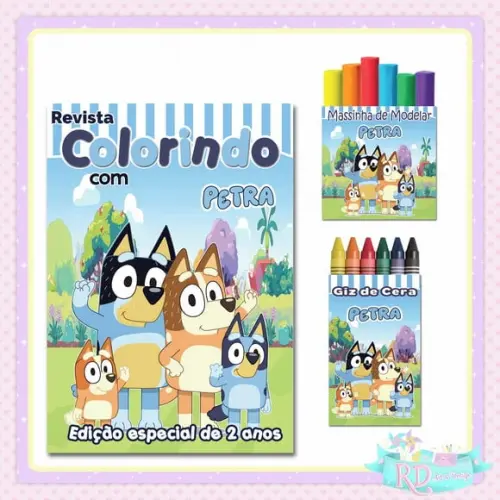 Kit Colorir com Massinha Bluey
