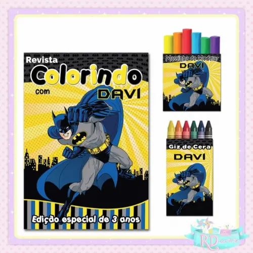 Kit Colorir com Massinha Batman