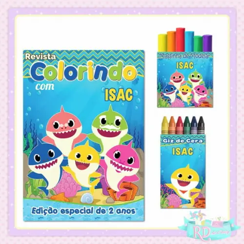 Kit Colorir com massinha Baby Shark