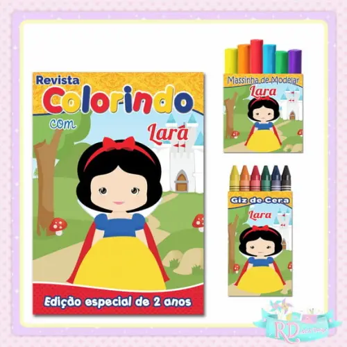 Kit Colorir com Massinha Branca de Neve Cute