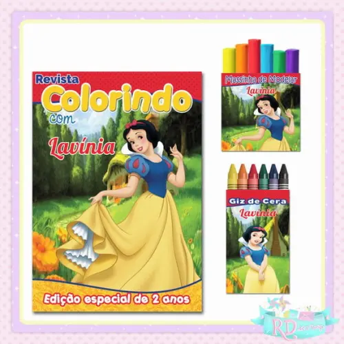 Kit Colorir com Massinha Branca de Neve