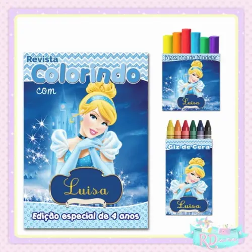 Kit Colorir com Massinha Cinderela