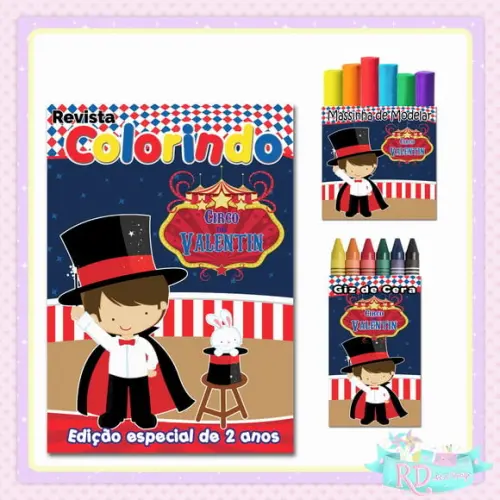 Kit Colorir com Massinha Circo