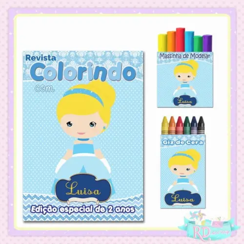 Kit Colorir com Massinha Cinderela Cute