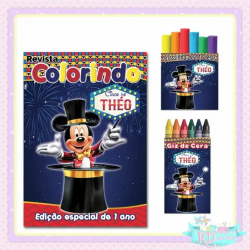 Kit Colorir com Massinha Circo do Mickey