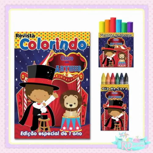 Kit Colorir com Massinha Circo