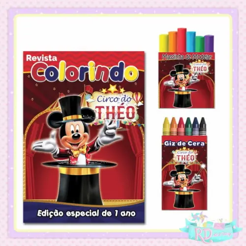 Kit Colorir com Massinha Circo do Mickey