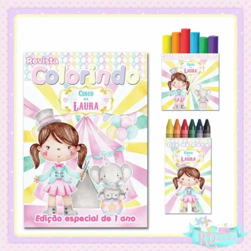 Kit Colorir com Massinha Circo Rosa