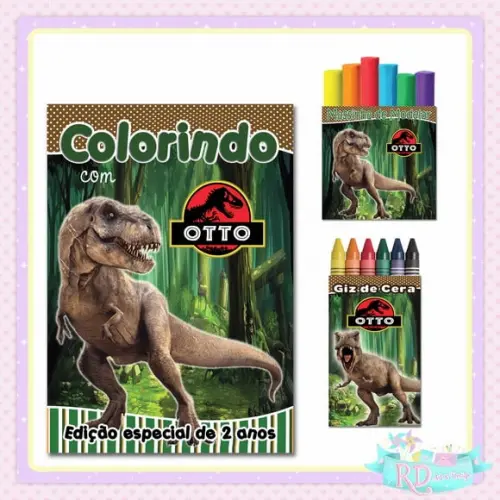 Kit Colorir com Massinha Dinossauro
