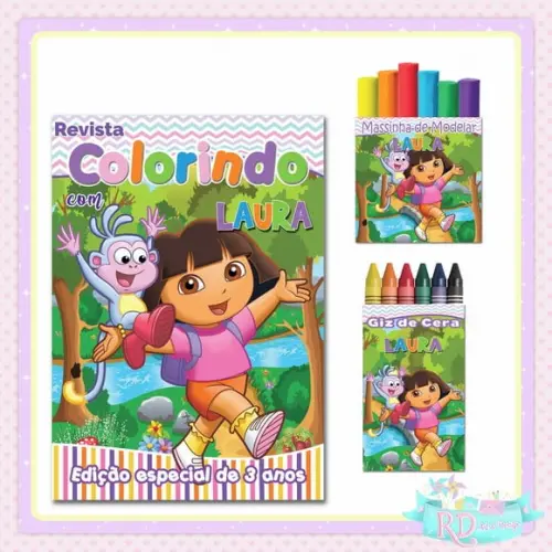 Kit Colorir com Massinha Dora Aventureira