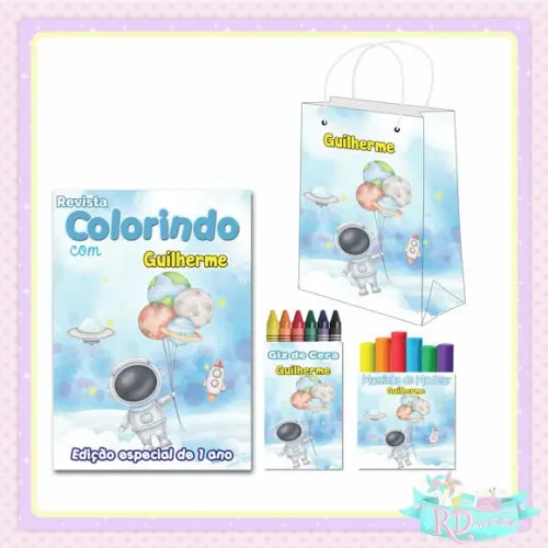 Kit Colorir com Massinha e Sacolinha Astronauta