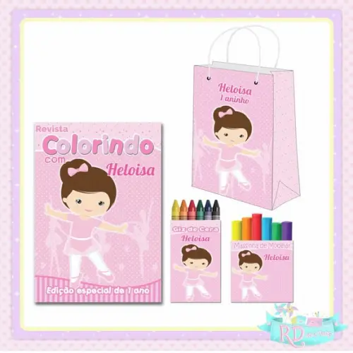 Kit Colorir com Massinha e Sacolinha Bailarina
