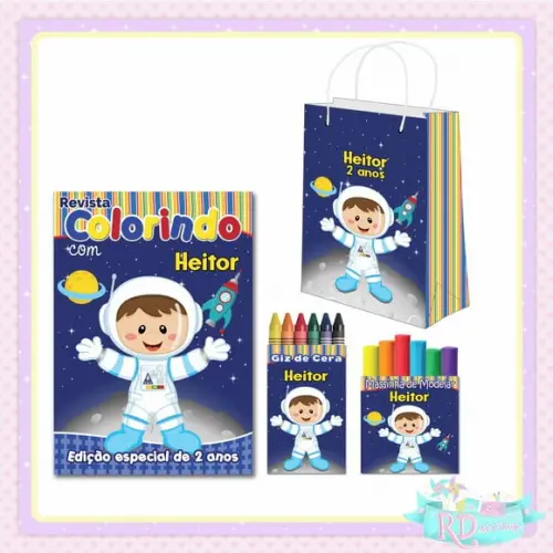 Kit Colorir com Massinha e Sacolinha Astronauta